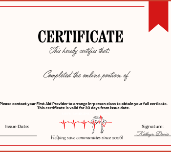 Online portion completion certificate