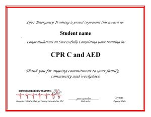 Picture of a CPR wall certificate